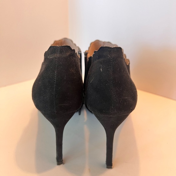 Black Suede Mia High Heeled Booties - Picture 3 of 5